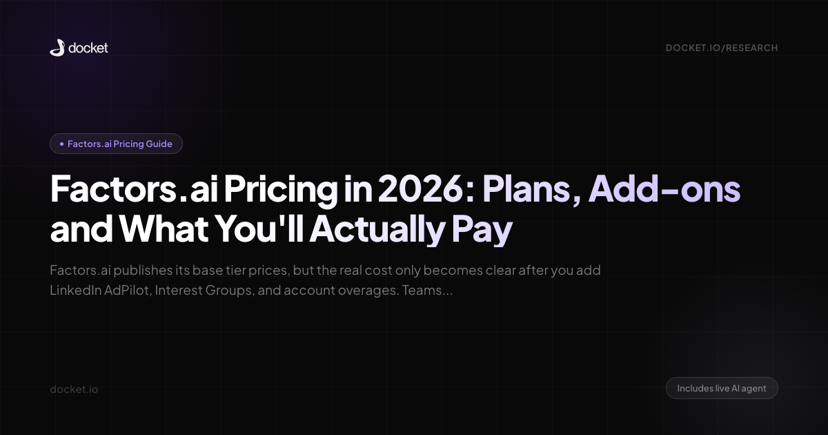 Factors.ai Pricing in 2026: Plans, Add-ons and What You'll Actually Pay