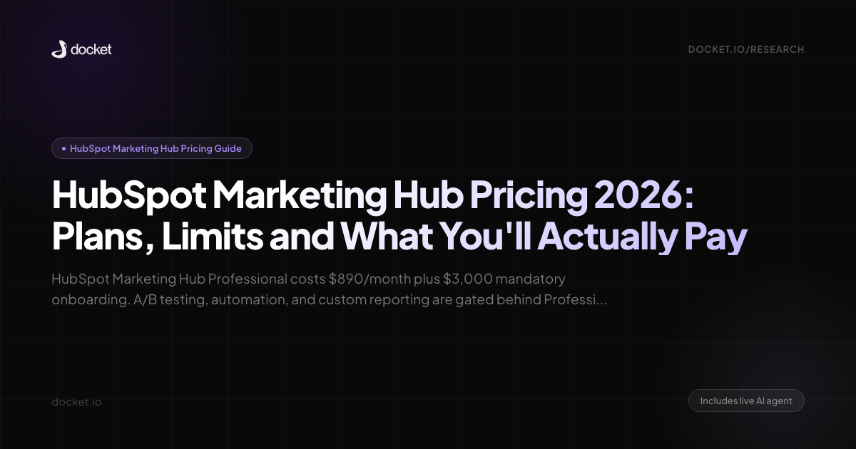HubSpot Marketing Hub Pricing 2026: Plans, Limits and What You'll Actually Pay