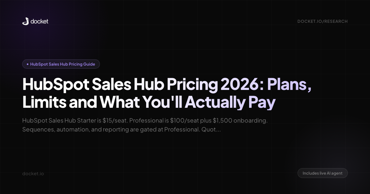HubSpot Sales Hub Pricing 2026: Plans, Limits and What You'll Actually Pay
