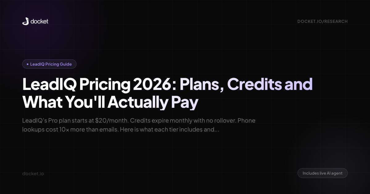 LeadIQ Pricing 2026: Plans, Credits and What You'll Actually Pay