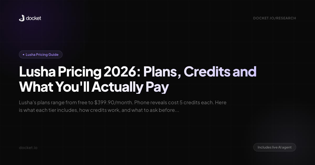 Lusha Pricing 2026: Plans, Credits and What You'll Actually Pay